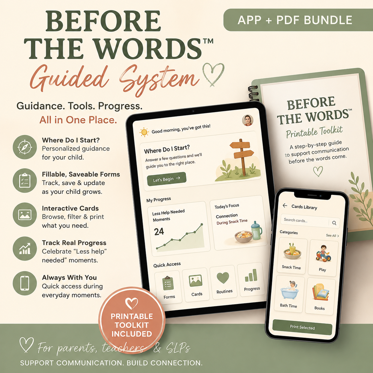 Before the Words Guided System app and printable toolkit bundle cover