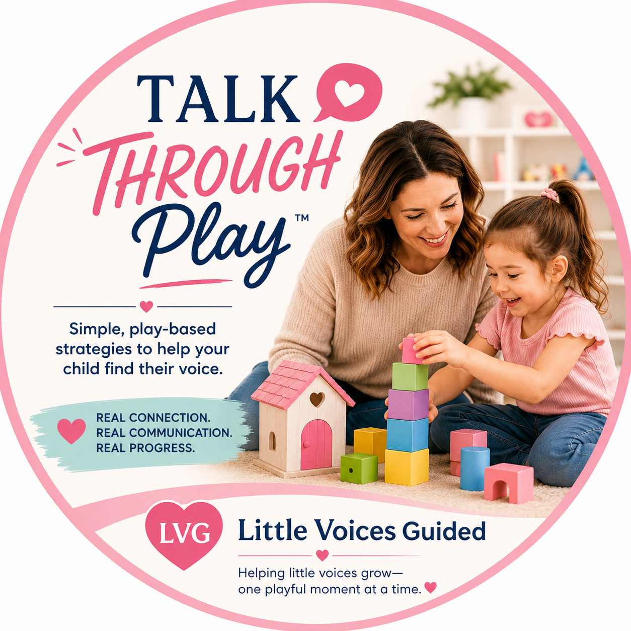 Talk Through Play program cover with mother and child playing